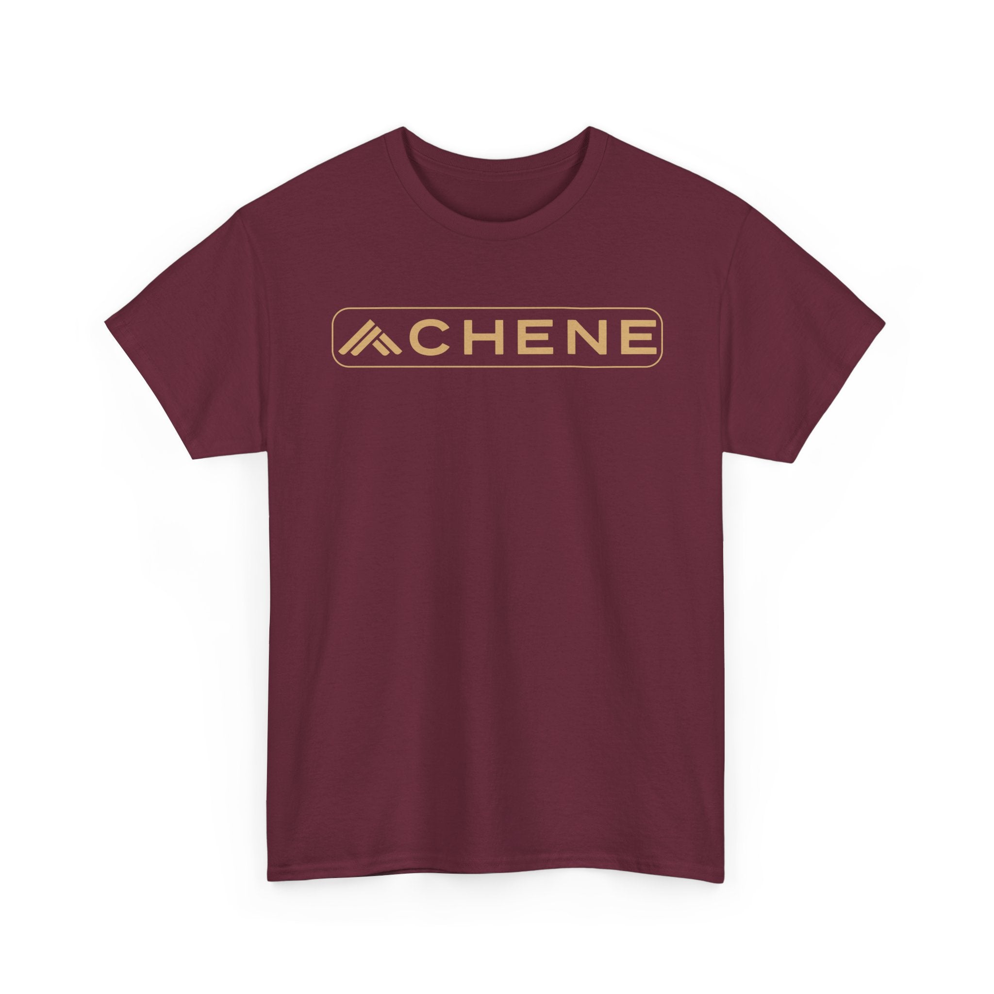 T-Shirt — Minimal ‘CHENE’ Logo Tee (Modern Gold Branding)