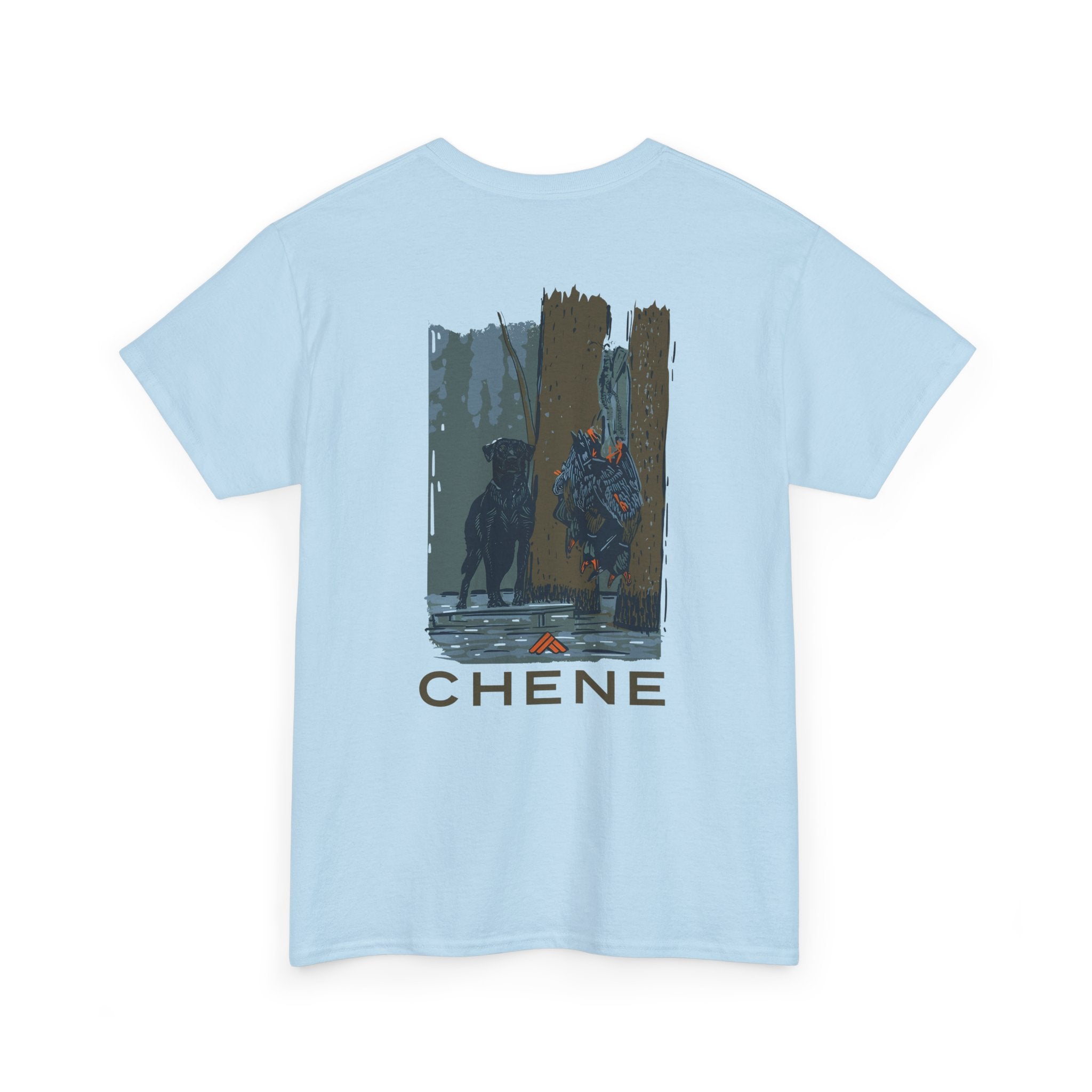 T-Shirt — 'Chene' Forest Illustration Tee (Dog Silhouette)