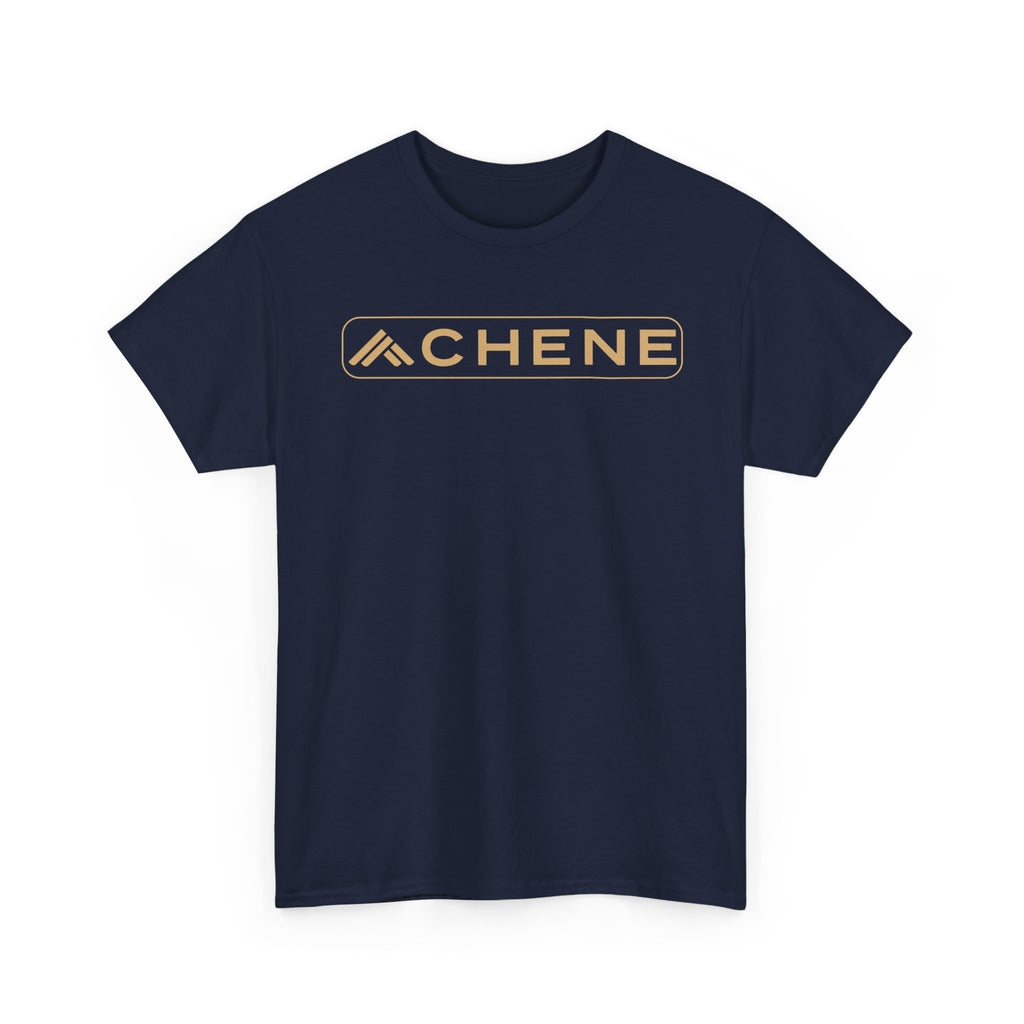 T-Shirt — Minimal ‘CHENE’ Logo Tee (Modern Gold Branding)