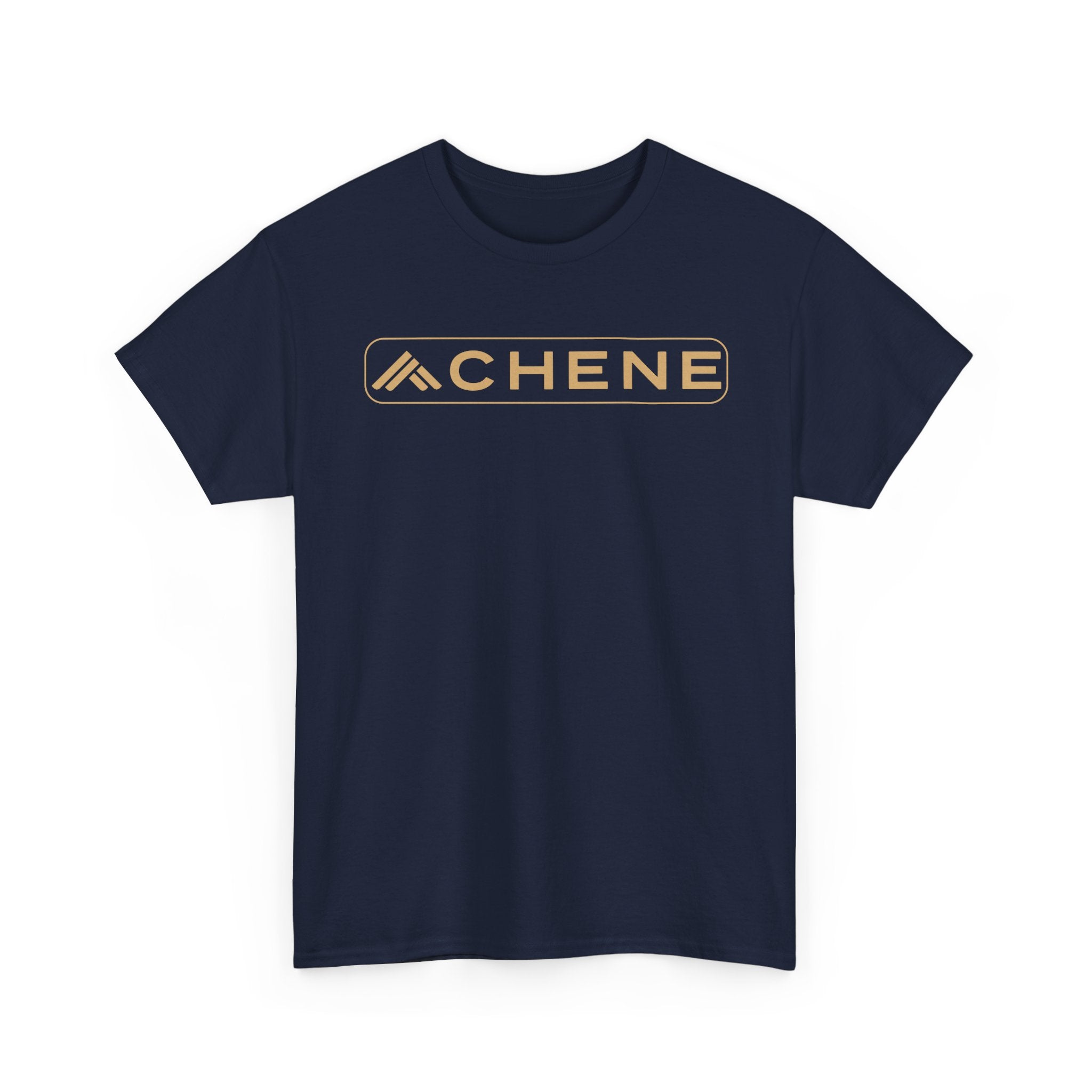 T-Shirt — Minimal ‘CHENE’ Logo Tee (Modern Gold Branding)
