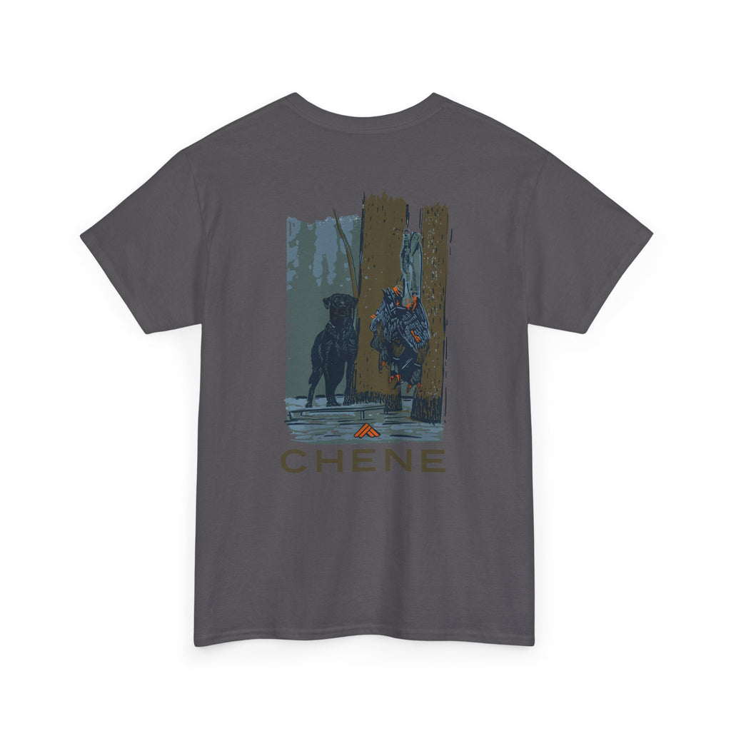 T-Shirt — 'Chene' Forest Illustration Tee (Dog Silhouette)