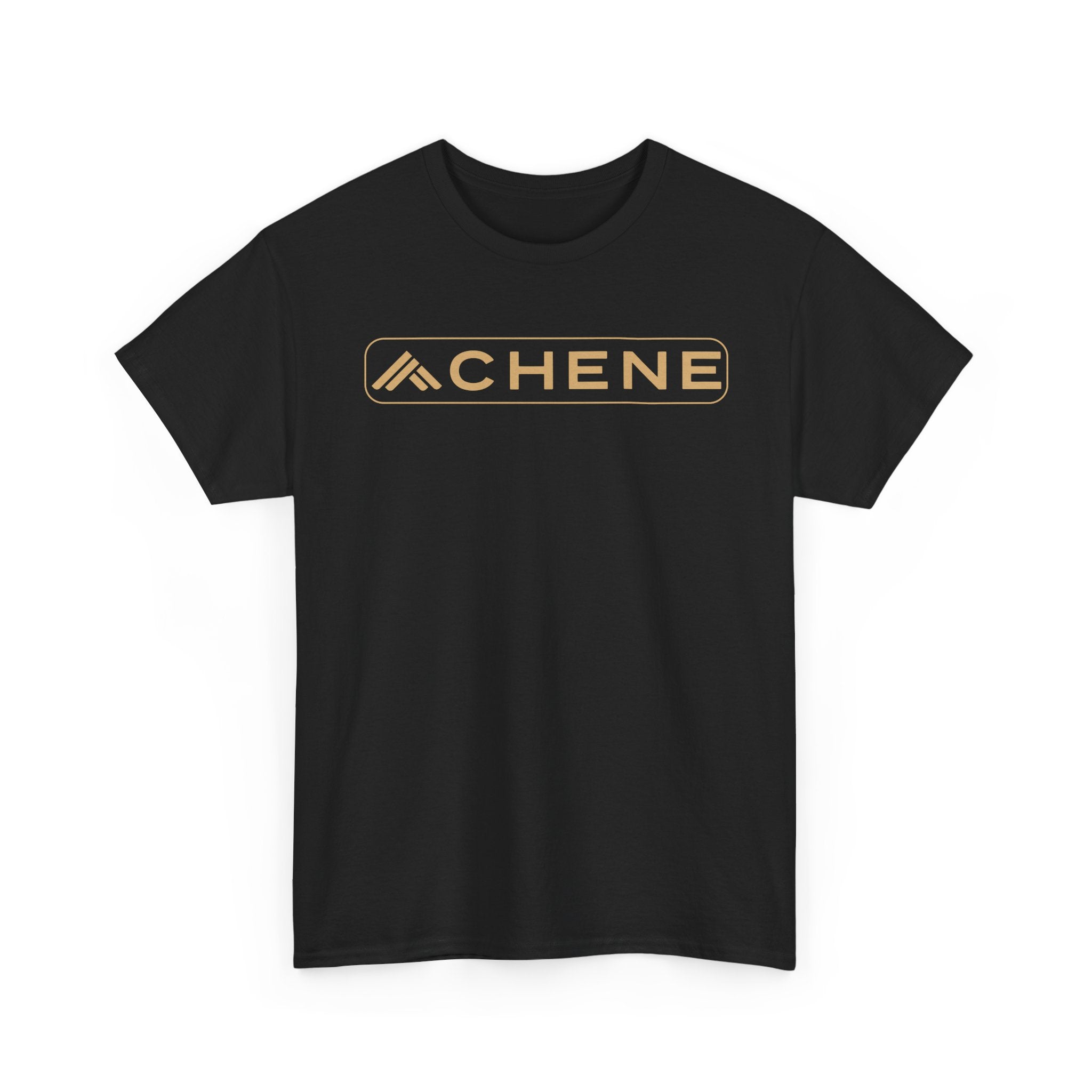 T-Shirt — Minimal ‘CHENE’ Logo Tee (Modern Gold Branding)
