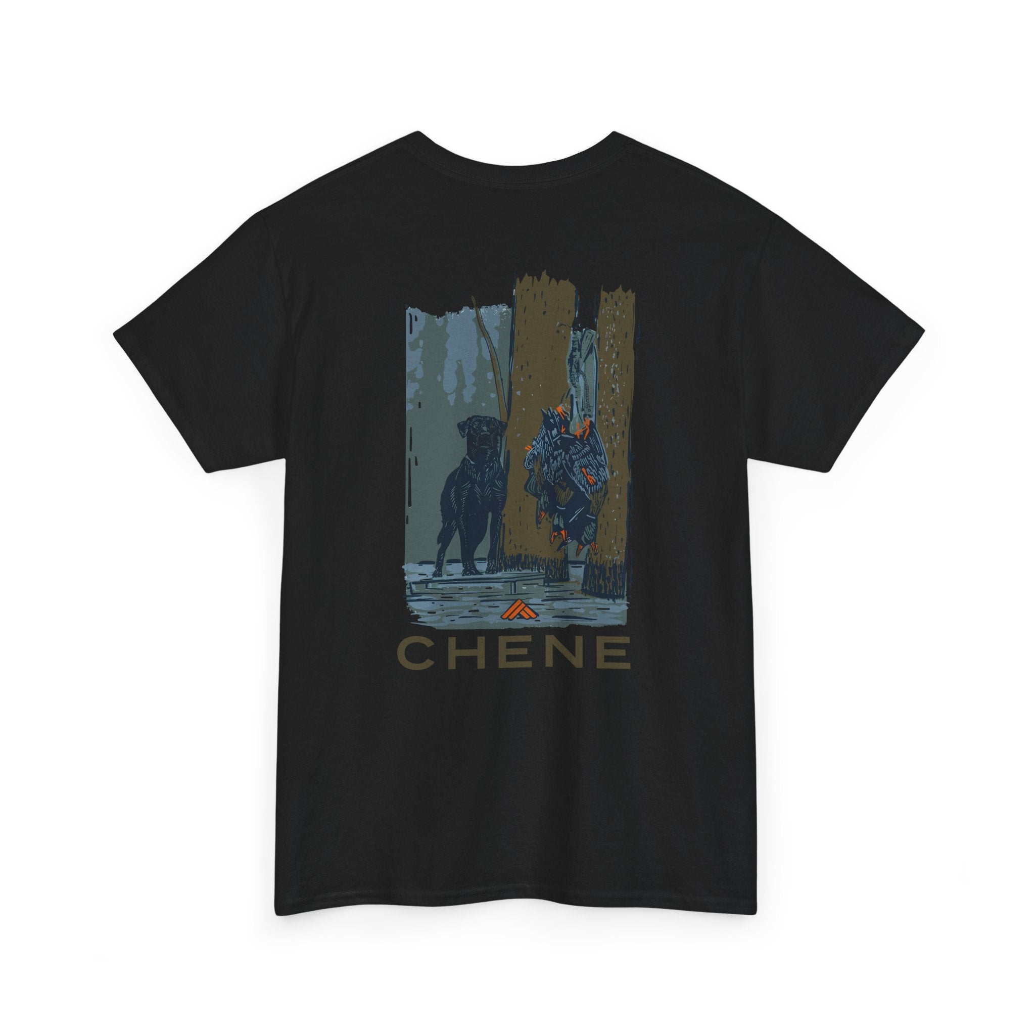 T-Shirt — 'Chene' Forest Illustration Tee (Dog Silhouette)