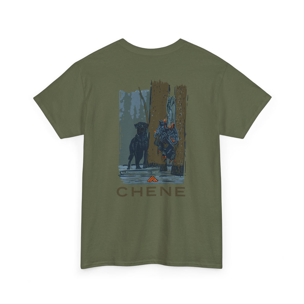 T-Shirt — 'Chene' Forest Illustration Tee (Dog Silhouette)