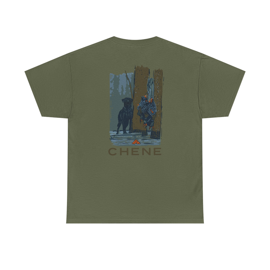 T-Shirt — 'Chene' Forest Illustration Tee (Dog Silhouette)