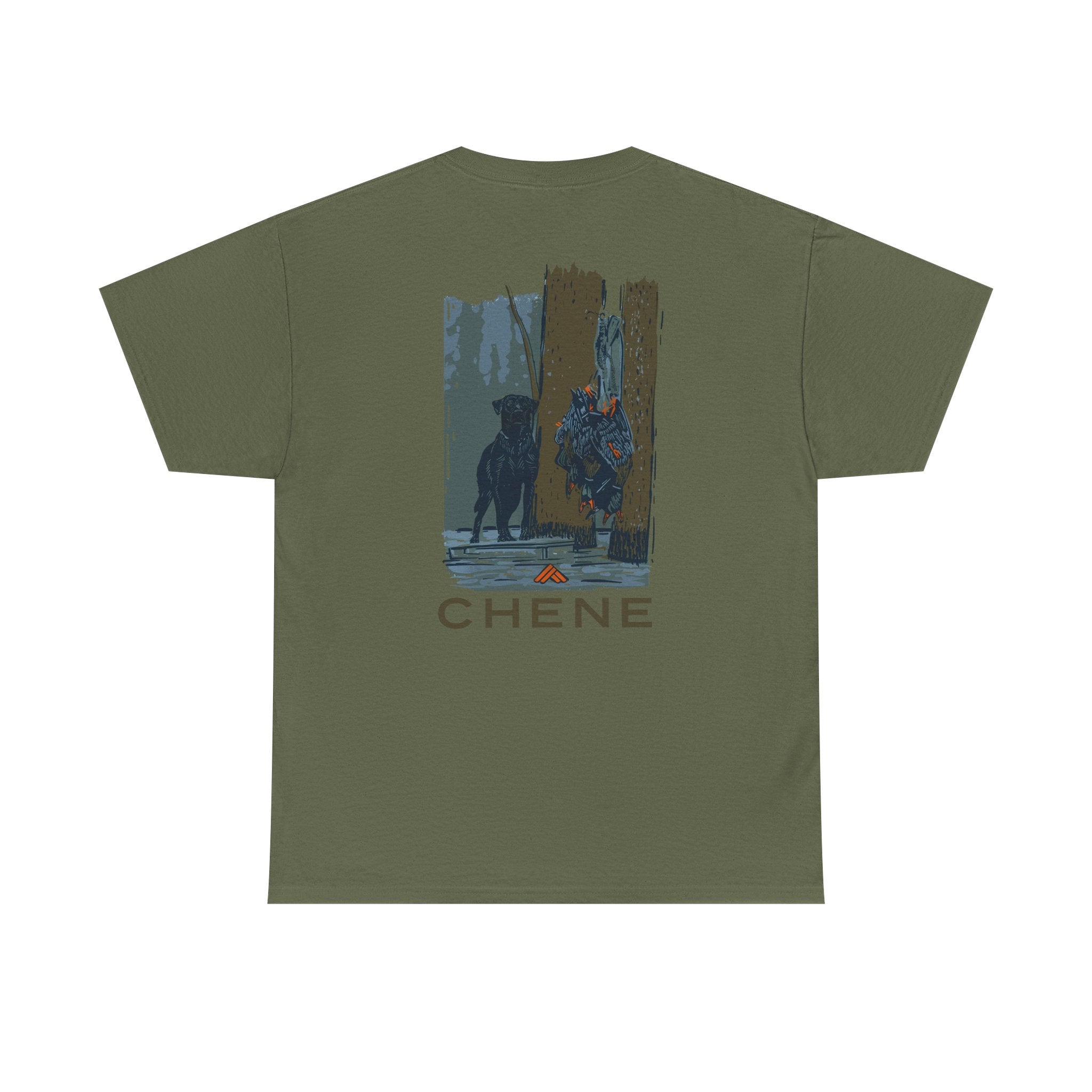 T-Shirt — 'Chene' Forest Illustration Tee (Dog Silhouette)