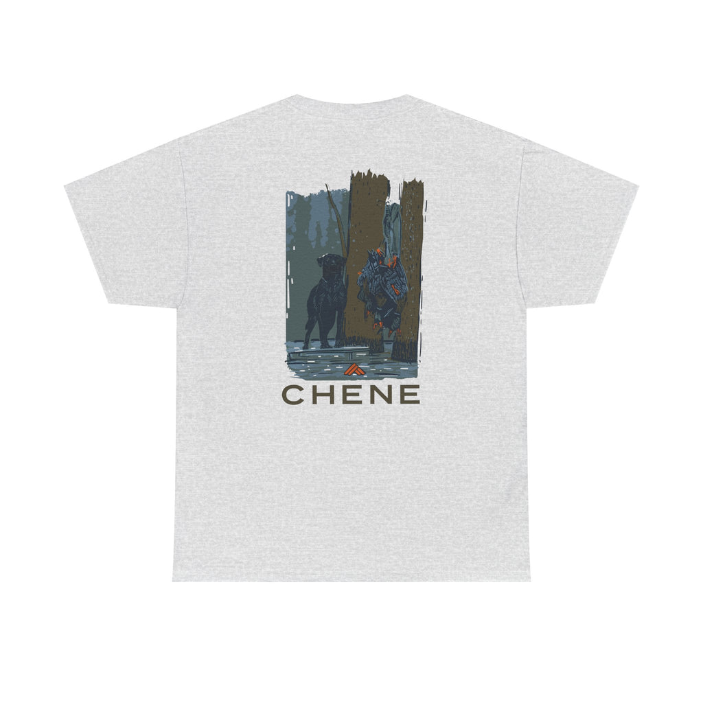 T-Shirt — 'Chene' Forest Illustration Tee (Dog Silhouette)
