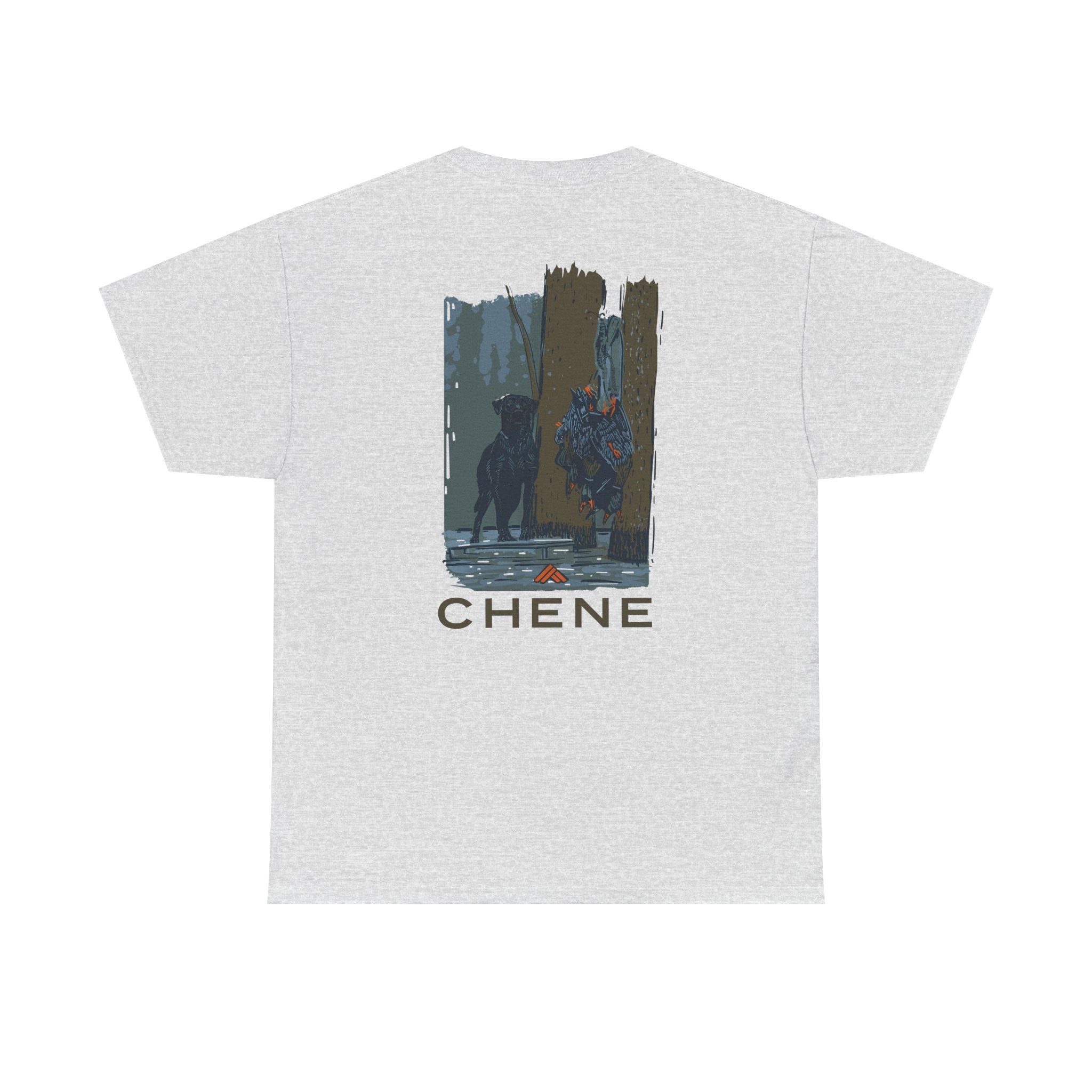 T-Shirt — 'Chene' Forest Illustration Tee (Dog Silhouette)
