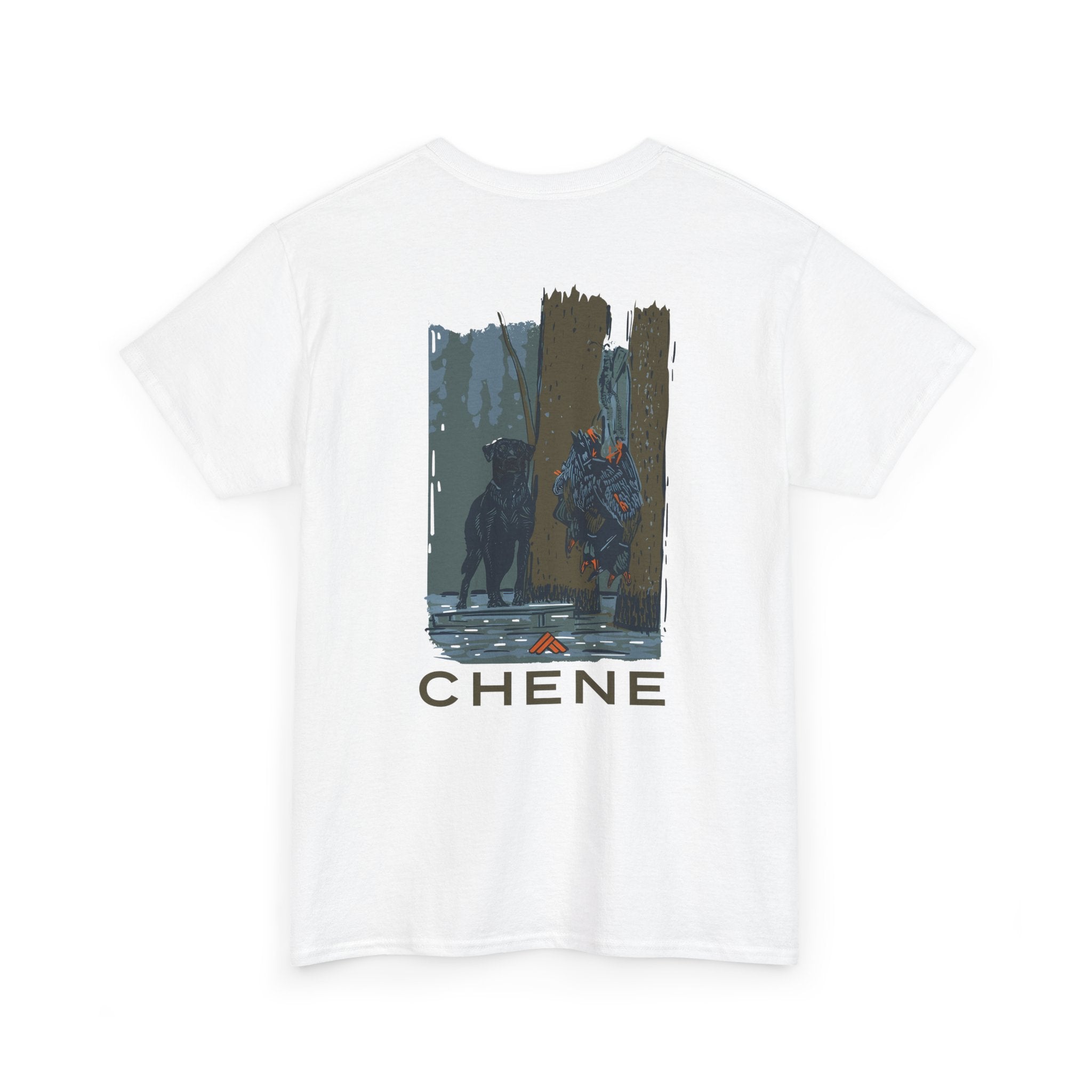 T-Shirt — 'Chene' Forest Illustration Tee (Dog Silhouette)