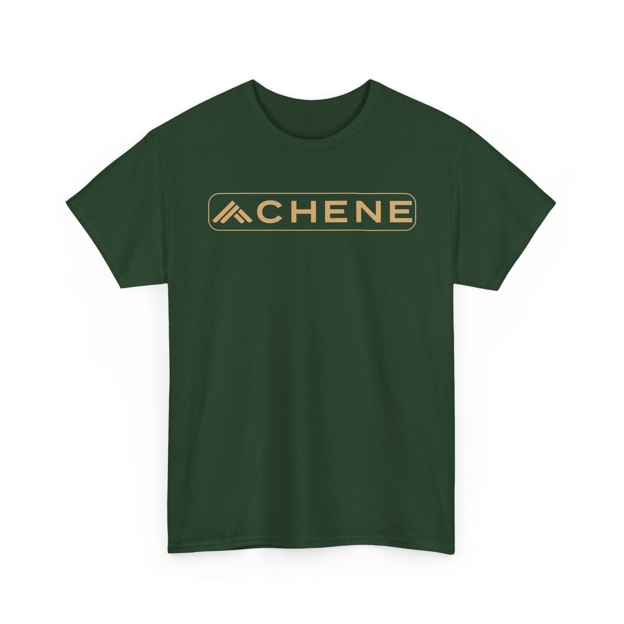 T-Shirt — Minimal ‘CHENE’ Logo Tee (Modern Gold Branding)