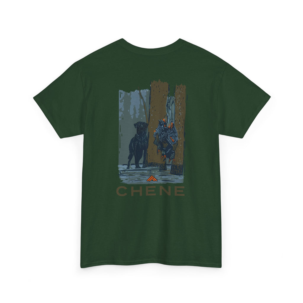 T-Shirt — 'Chene' Forest Illustration Tee (Dog Silhouette)