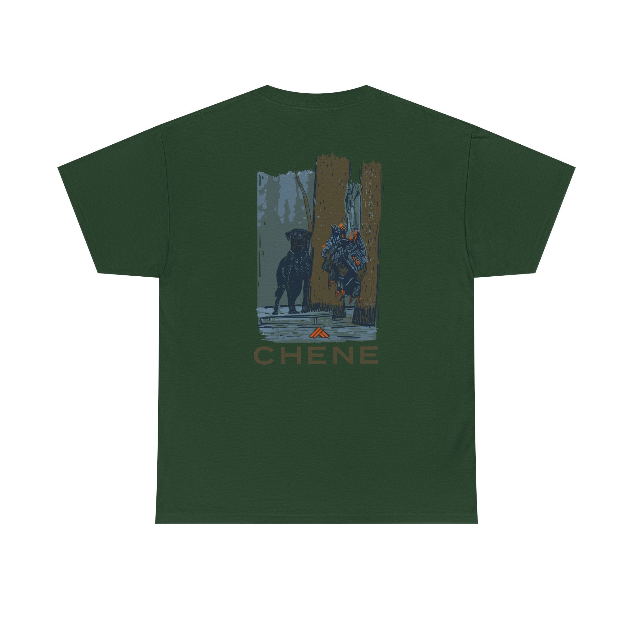 T-Shirt — 'Chene' Forest Illustration Tee (Dog Silhouette)