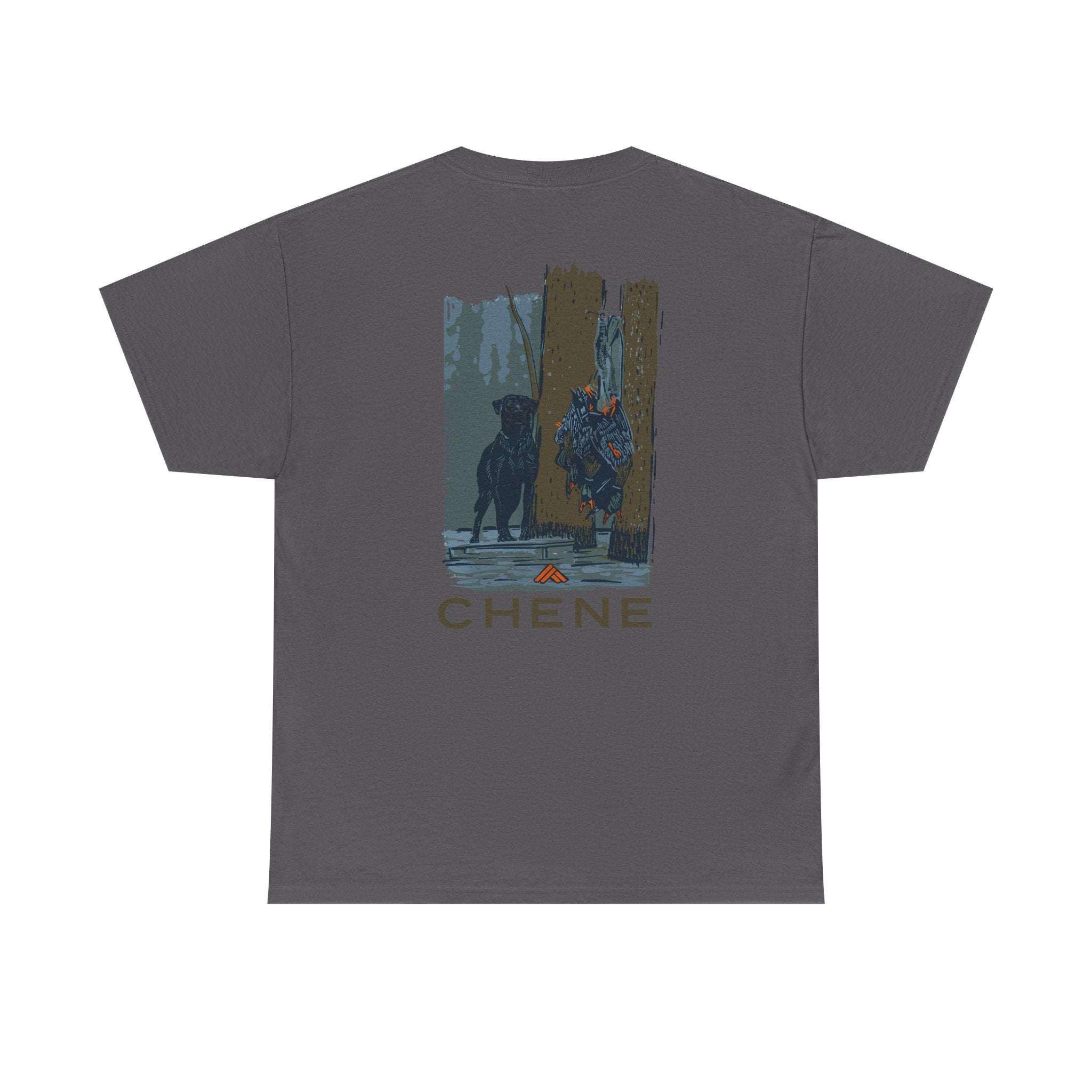 T-Shirt — 'Chene' Forest Illustration Tee (Dog Silhouette)