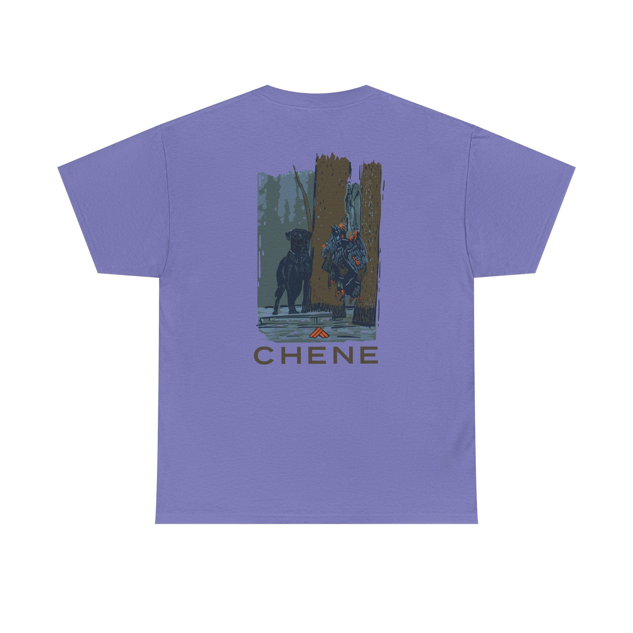 T-Shirt — 'Chene' Forest Illustration Tee (Dog Silhouette)