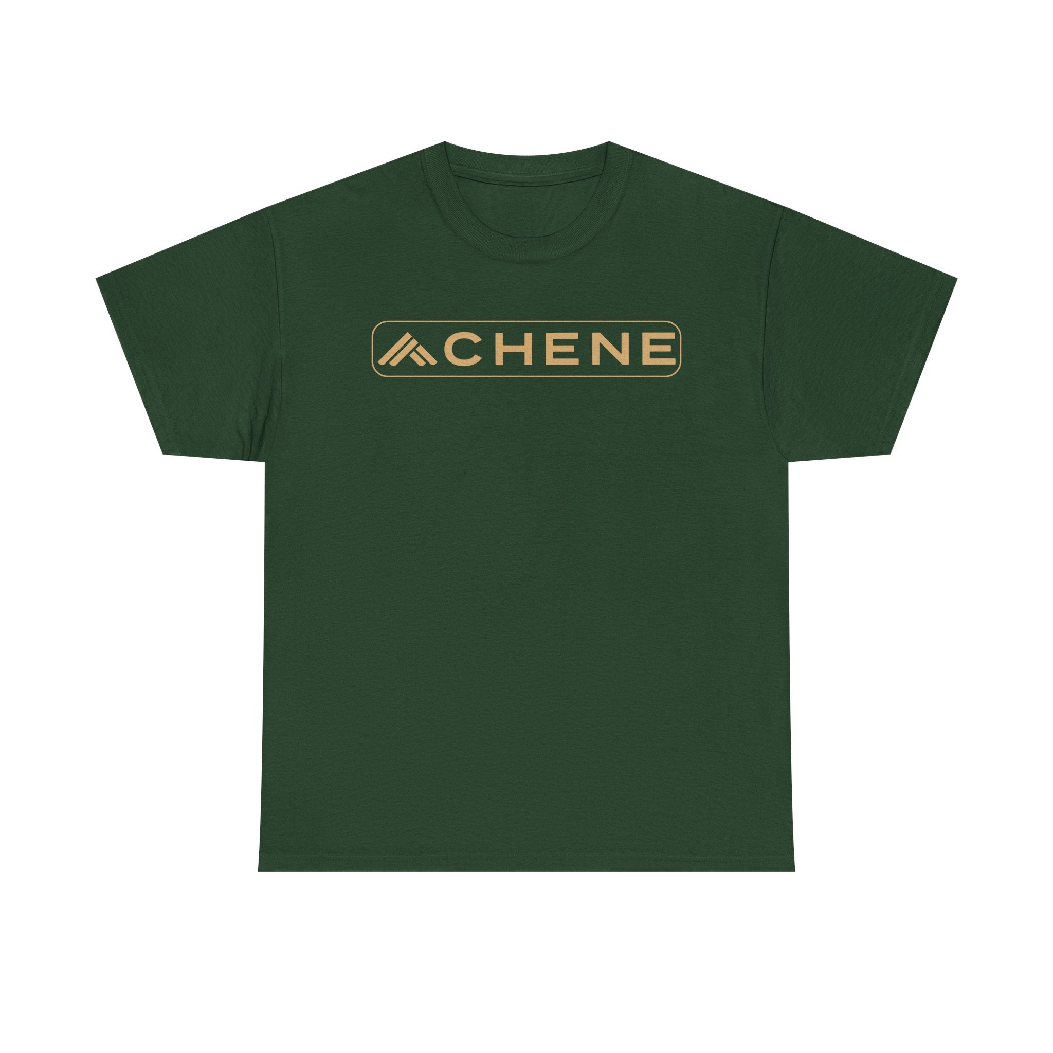 T-Shirt — Minimal ‘CHENE’ Logo Tee (Modern Gold Branding)