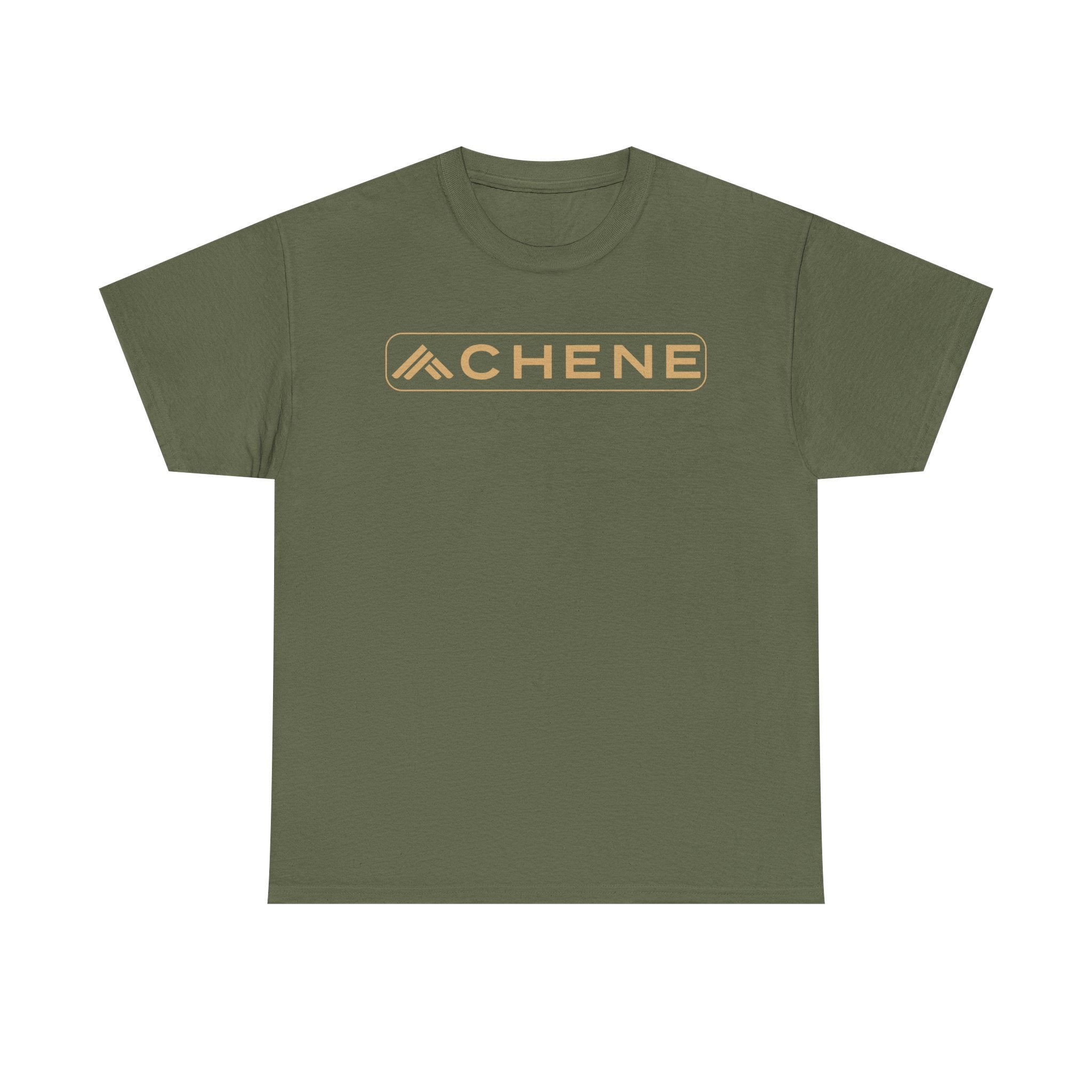 T-Shirt — Minimal ‘CHENE’ Logo Tee (Modern Gold Branding)