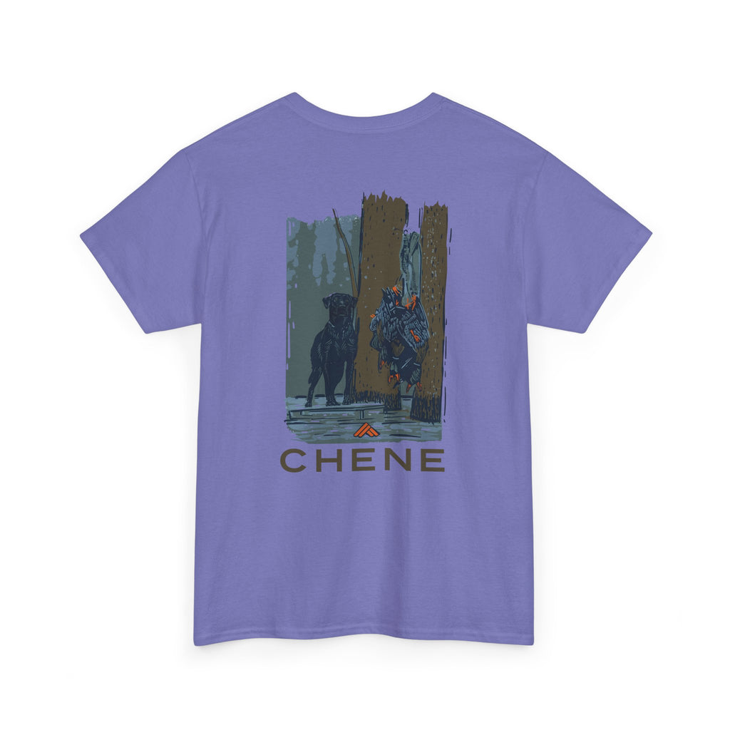 T-Shirt — 'Chene' Forest Illustration Tee (Dog Silhouette)