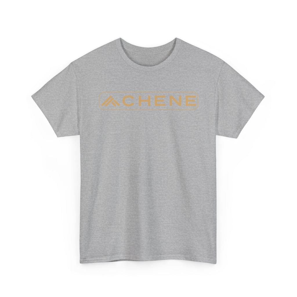 T-Shirt — Minimal ‘CHENE’ Logo Tee (Modern Gold Branding)