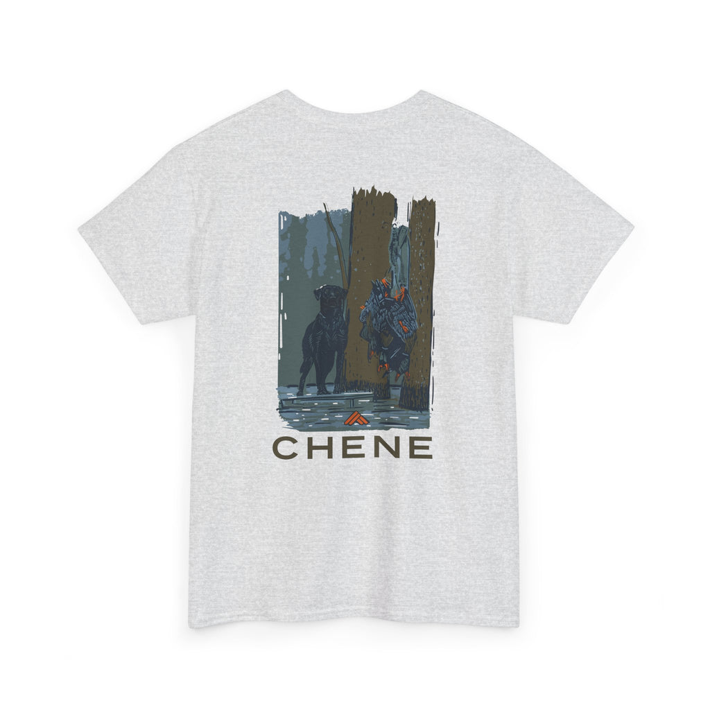 T-Shirt — 'Chene' Forest Illustration Tee (Dog Silhouette)